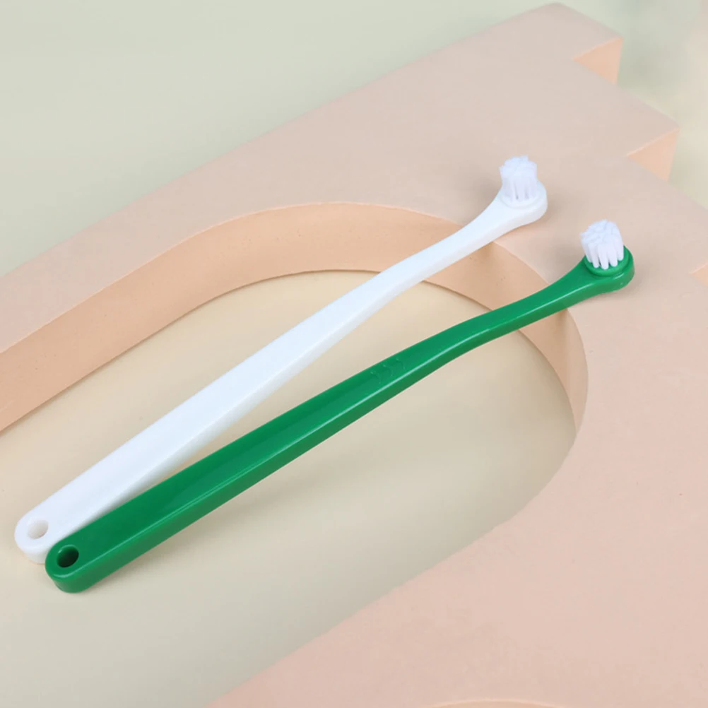

4 Pcs Cat Toothbrush Small Head for Dogs Cats Cleaning Portable bristle TPE Non slip H Green White Dog Accessories