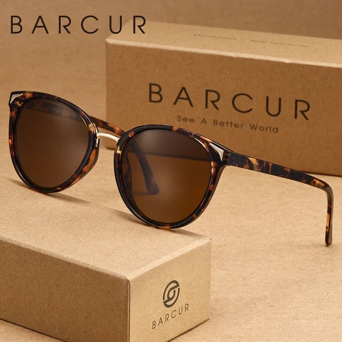 Imagen 1 del producto BARCUR 1 Uds. Gafas de sol para mujer, lentes redondas de Color opcional, ligeras, cómodas, para conducir, viajes informales, gafas de sol polarizadas UV400