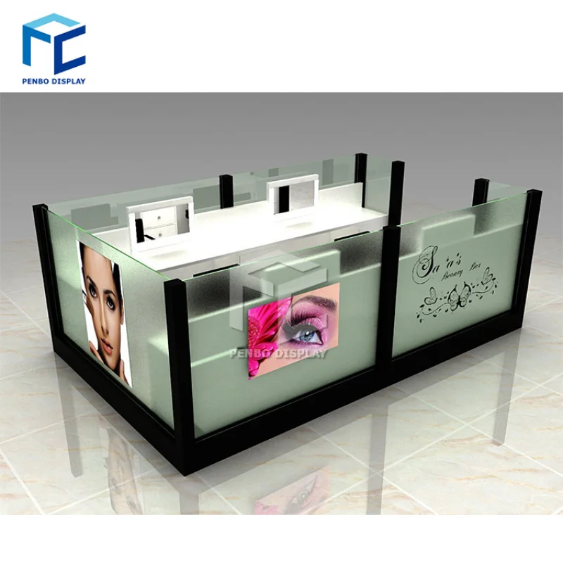 

2025customized.Most eye-catching mall eyelash extension kiosk with two eyebrow threading stations and beauty care room