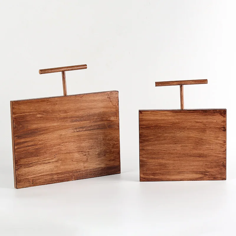 Modern light luxury model house cabinet ornaments abstract geometric solid wood cutting board home storage pallet kitchen decora