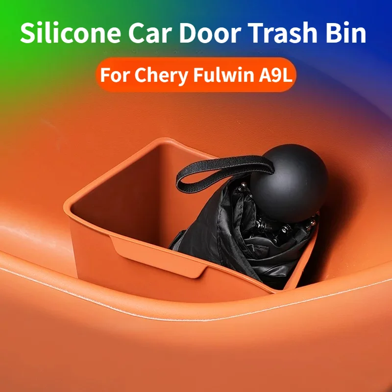 For Chery Fulwin A9L Silicone Door Trash Can & Cup Holder & Umbrella Storage Organizer Car Interior Accessories