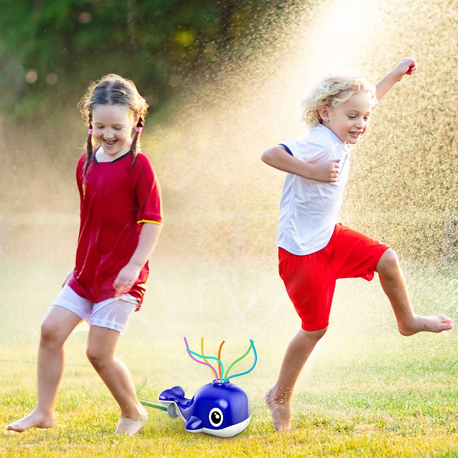 Outdoor Water Toy Park Lawn Whale Sprinkler for Kid Summer Garden Shower Game Boy Girl Summer Splashing Fun Water Tool for Child