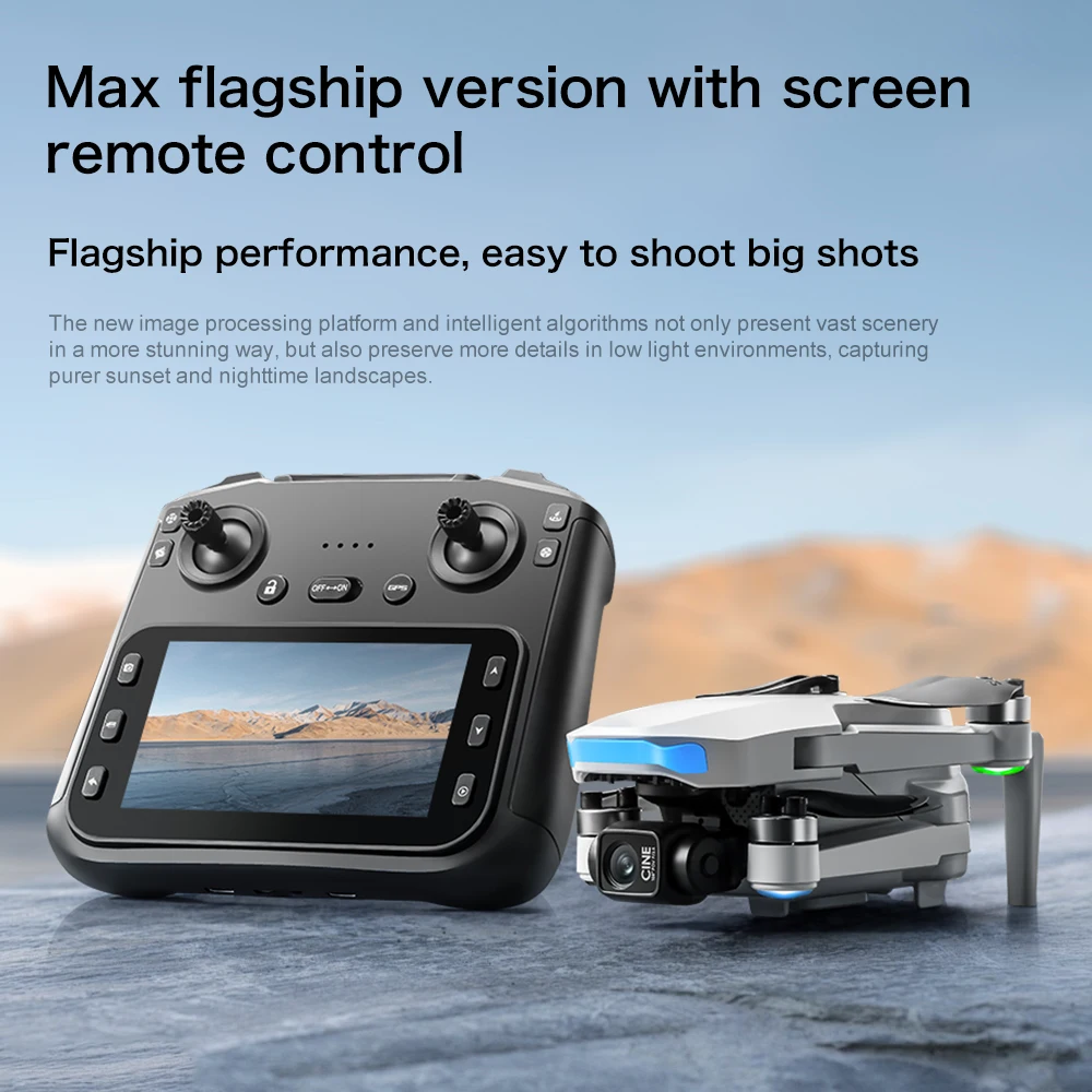 S-X1 mini drone com tela grande 3 eixos cardan anti-shake 4k drones aéreos sem escova 5g gps 8k câmeras hd eis dron rc quadcopter