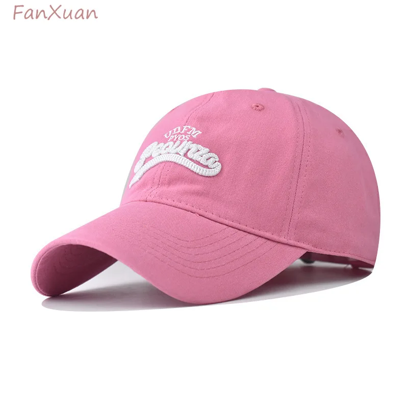 

baseball cap women men spring summer cap sun hats letters embroidery pink beige