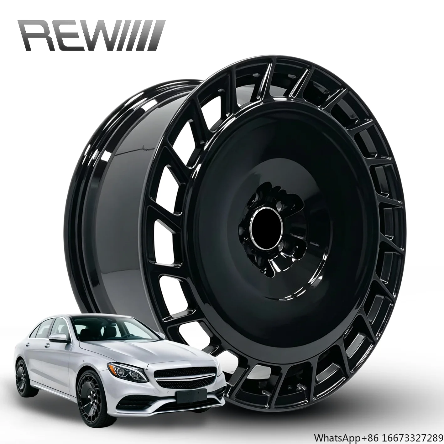 Black Wheels 19-22 Inch 5x112, Flat Closed Central Concave Rim Structure, Dynamic Balanced Stable Business Driving Rim