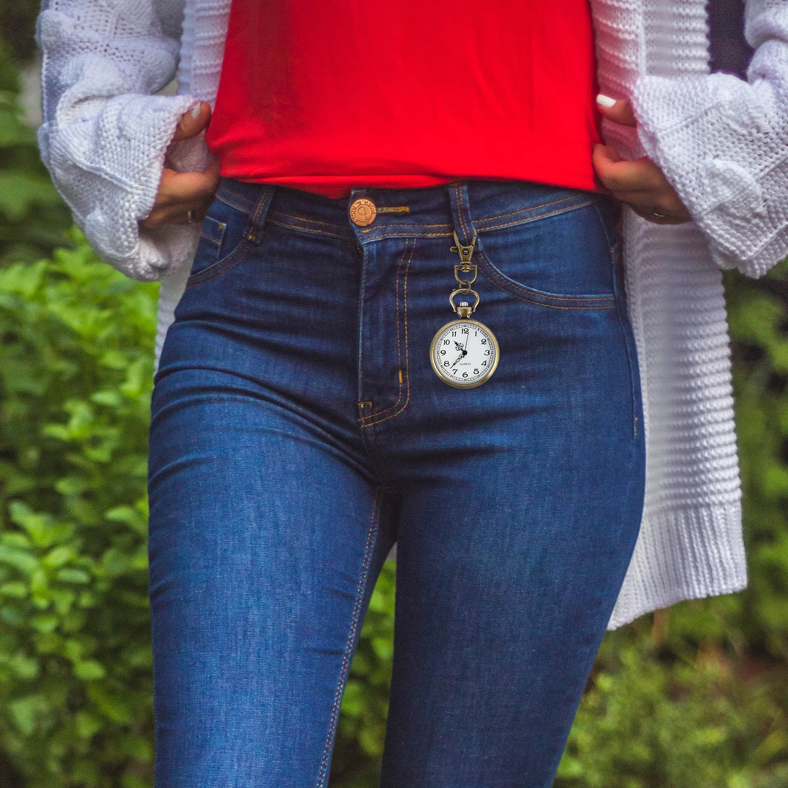 Orologio da infermiera 9H Vetro Acciaio inossidabile Rame Marrone Tasca da appendere Clip Orologio da esame al quarzo Orologi da petto Infermiera