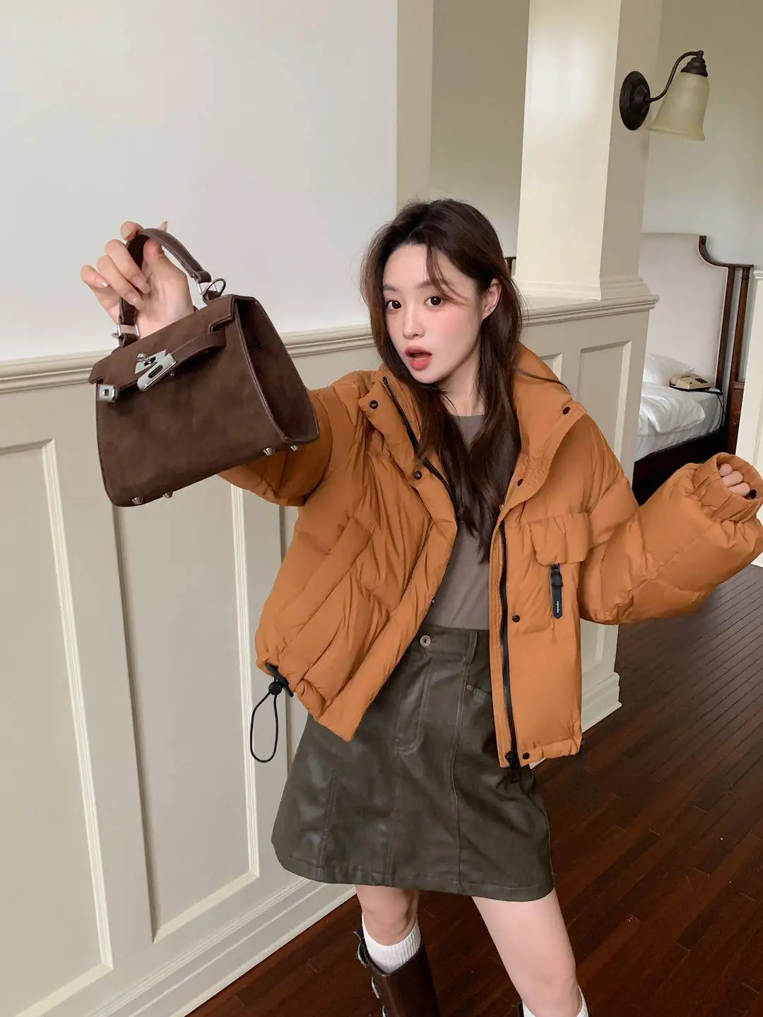 2026 Autumn Winter Women's Short Down Jacket Korean Stand Collar Puffer Jackets Women Warm Fashion Multicolor Thick Outerwear