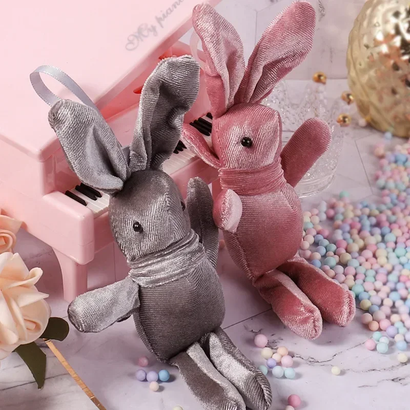 

1-10PCS Easter Wish Bunny Long Leg Plush Rabbit Doll Hanging Ornament Stuffed Animal Decorative Gift Accessory