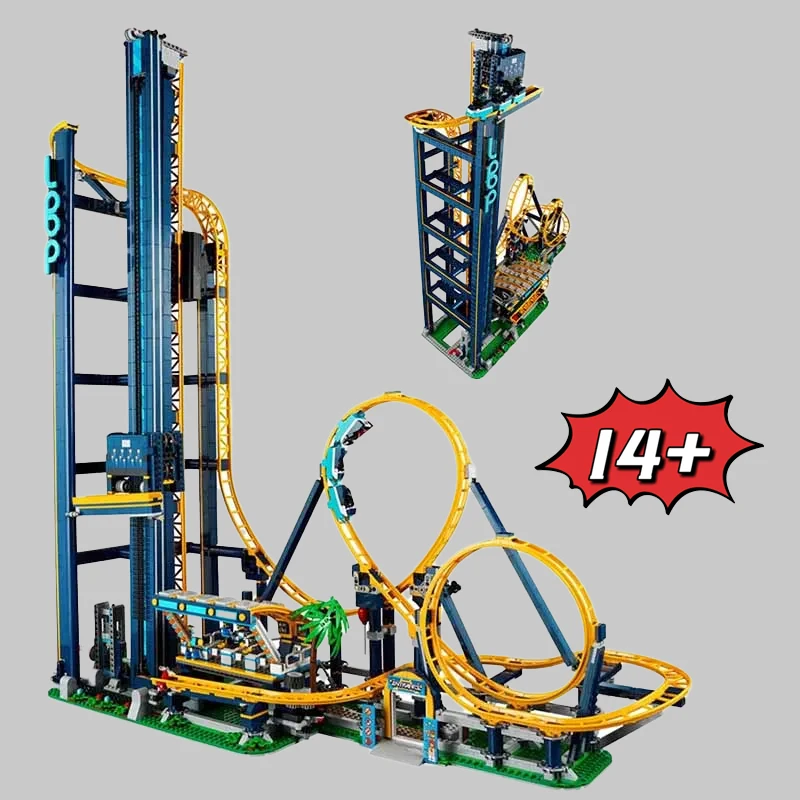 Nouvelle montagnes russes en briques, 3756 pièces, modèle de parc d'attractions, blocs de construction, décoration de la maison, jouet pour enfant et adulte, cadeaux d'anniversaire et de Noël