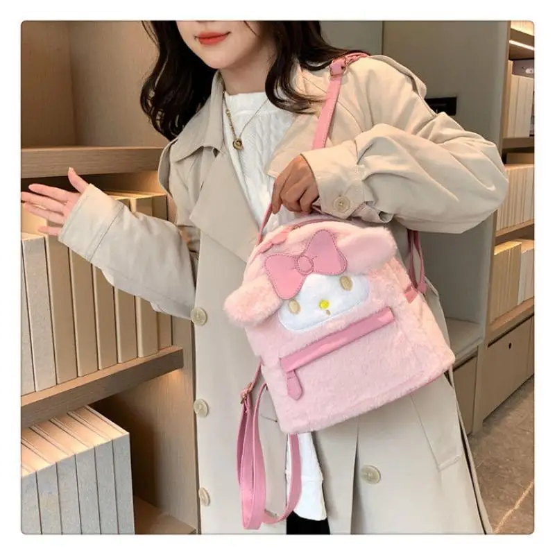 2D New Hot Sanrio Acgn Girl Winter Small School Bag Kawaii Kuromi My Melody Hello Kitty Student Gift Leisure Cute Bag Backpack