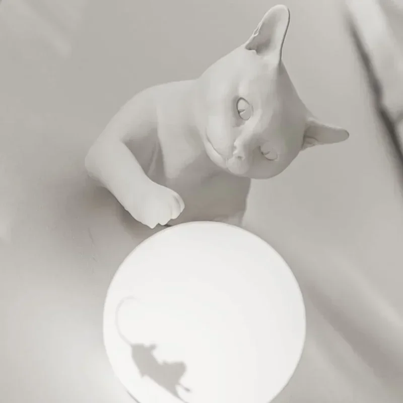 

SANDYHA Nordic Designer Cat Mouse Wall Lamp LED Light Glass Lampshade Indoor Living Room Bedroom Decor Decorative Lighting