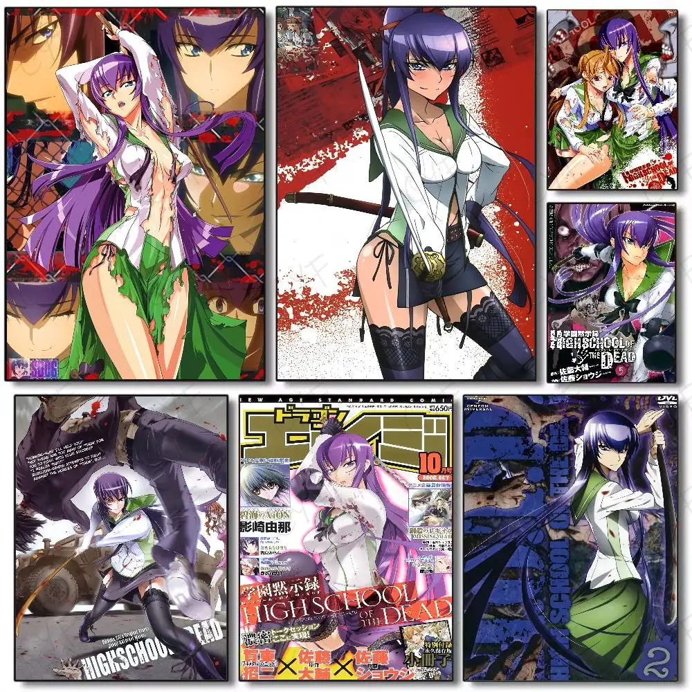 

Anime H-Highschool Of The Dead Poster Waterproof Vintage Movie Posters High Quality Wall Art Print For Room Decor Gift