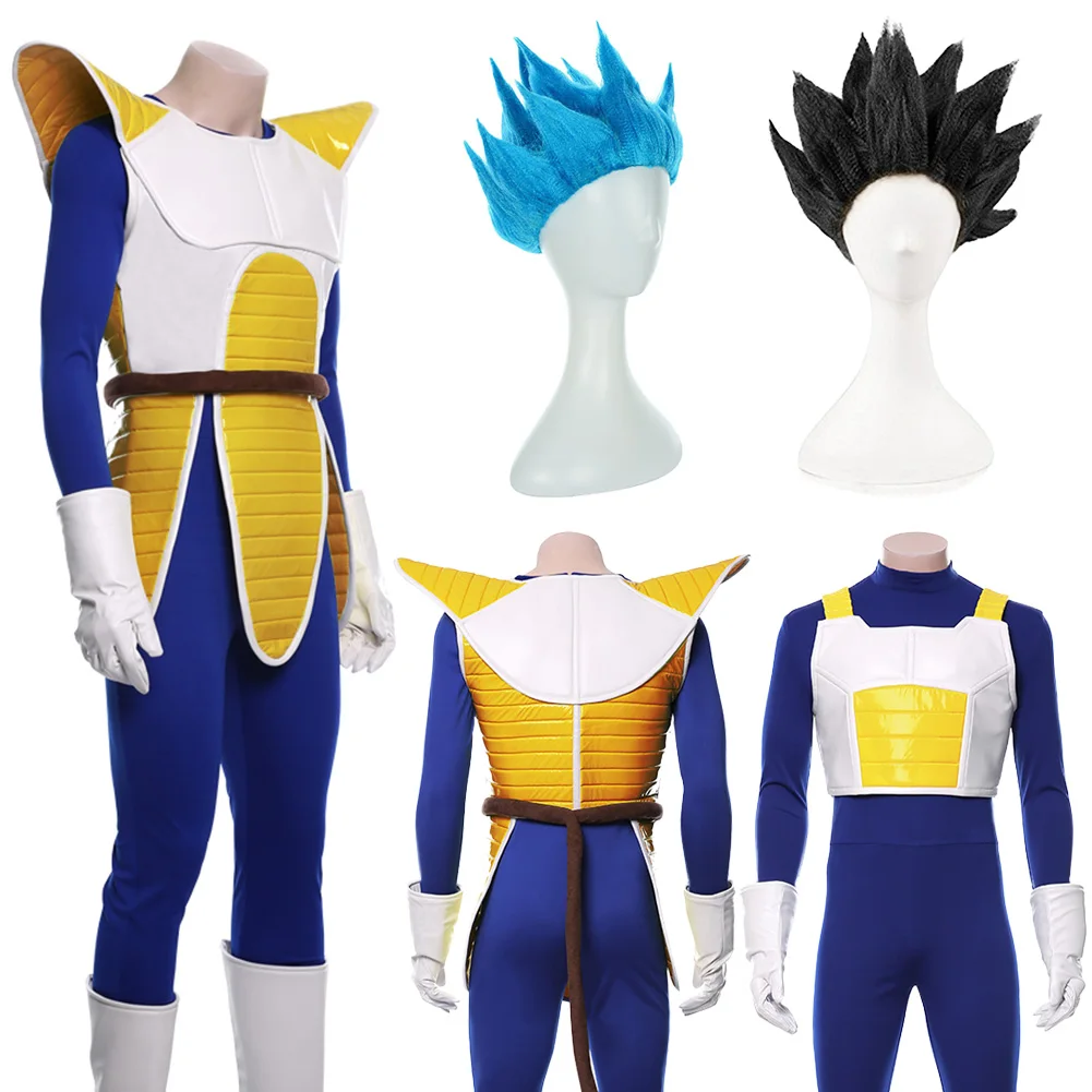 Fantasia Vegeta Cosplay ropa pelucas Anime superhéroe Disfraz disfraz adulto hombres fantasía Halloween carnaval fiesta ropa