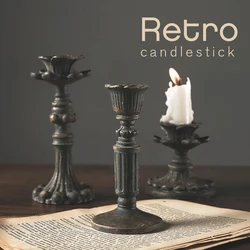 European Vintage Candlestick Home Living Room Decoration Candle Holder Gothic Votive Party Wedding Centerpices Tealight Holders