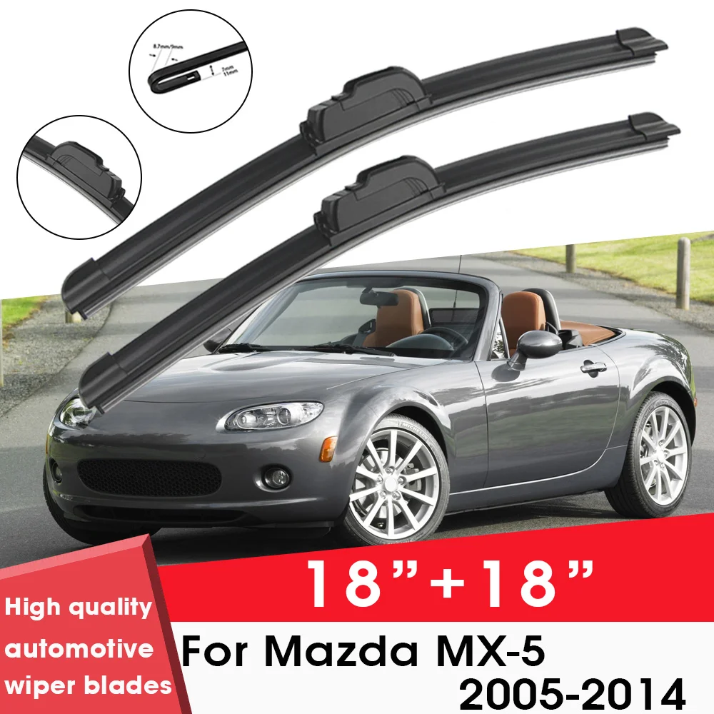 

Автомобильные щетки стеклоочистителя для Mazda MX-5 2005-2014 18 "+ 18" Лобовое стекло чистые резиновые силиконовые автомобили салфетки и аксессуары