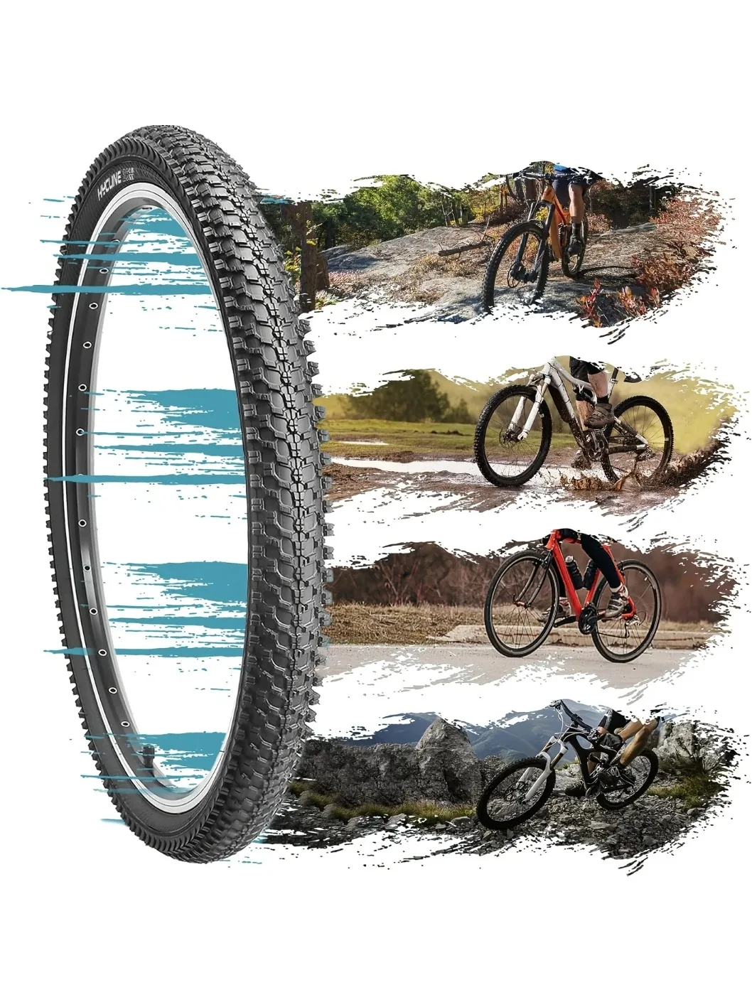 24-Zoll-Fahrradreifen 24x2.125 24x2.35 Drahtseil-Clincher-Fahrradreifen 2er-Pack Stahlseil-Außenreifen für Kinderfahrräder, MTB, Dirt Jumper, BMX – Detail 8