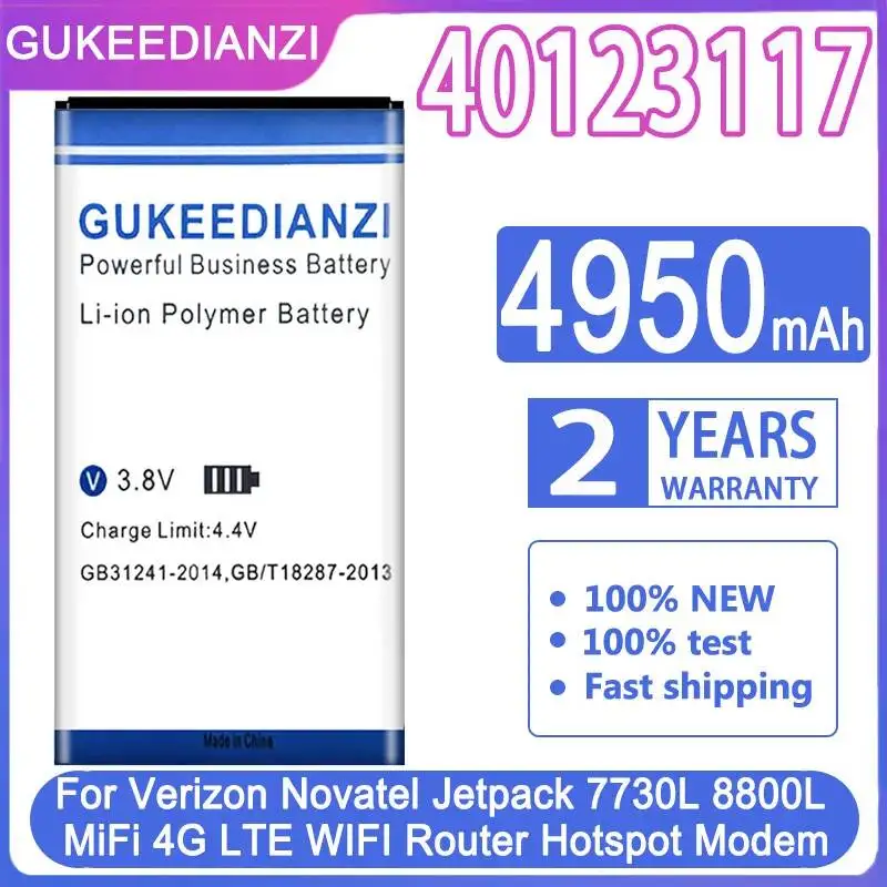 Batería de Alta Capacidad para Verizon Novatel Jetpack 7730L 8800L Mifi 4G Lte Wifi Router Hotspot Modem Wifi Router 4950mAh 40123117
