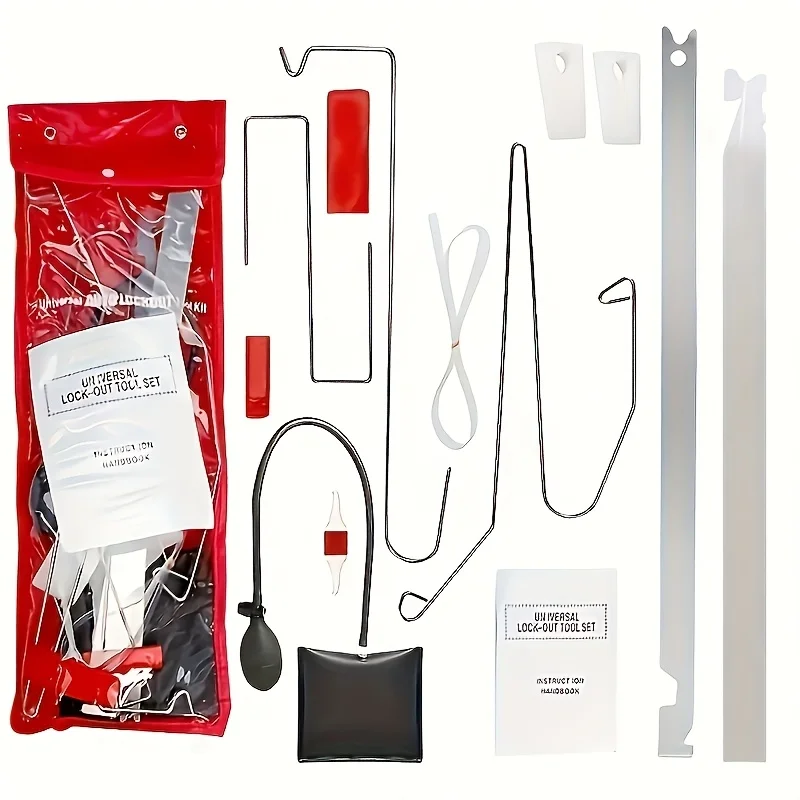 

Comprehensive Auto Repair Tool Set for Emergencies, Featuring Thin And Wide Rods, S-Hook, Air Wedge, And Pump for Vehicle Access; Perfect for Car Lovers And Home Repair Projects, Without Battery