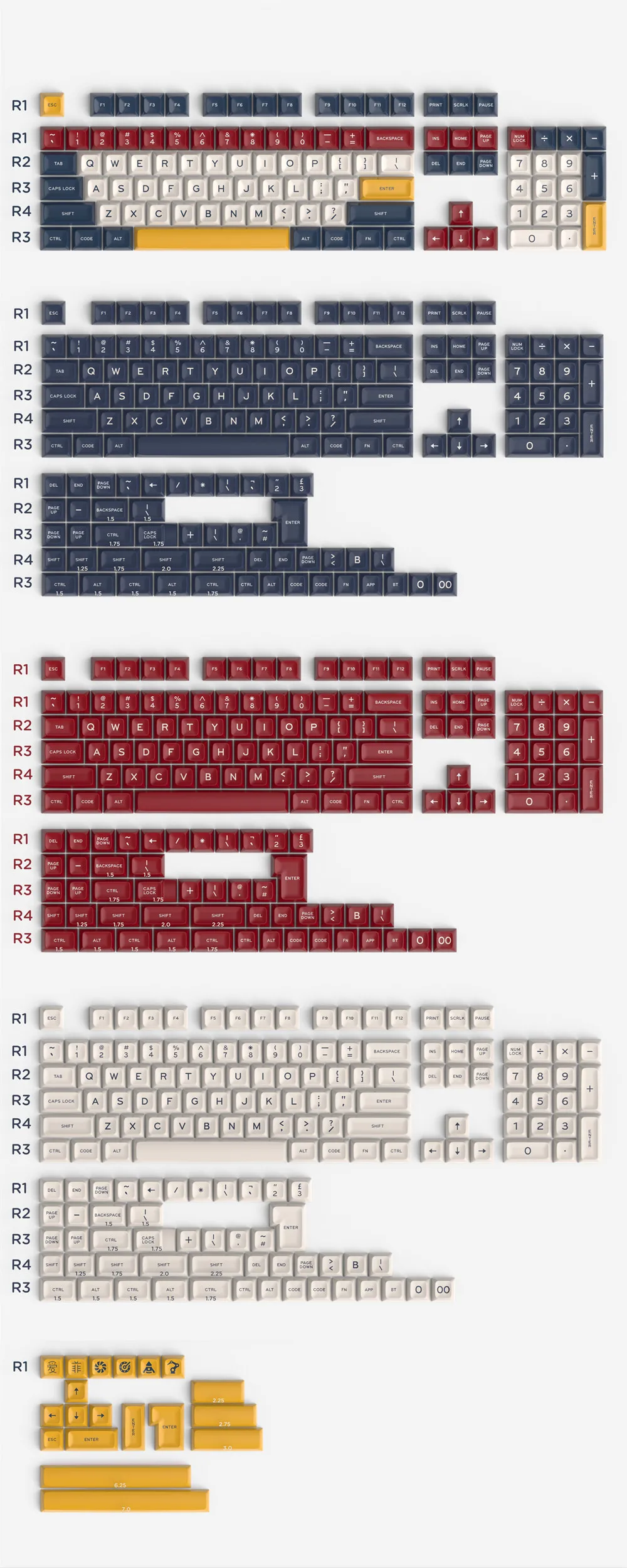 SA height ABS composition bubble keycap 172 key full set