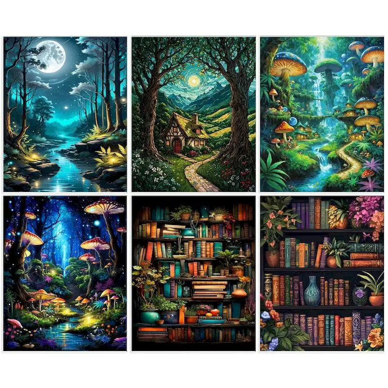 

GATYZTORY Paintings By Number Kit Landscape Paint Canvas Picture Oil Painting By Number HandPainted For Adults Home Decor New