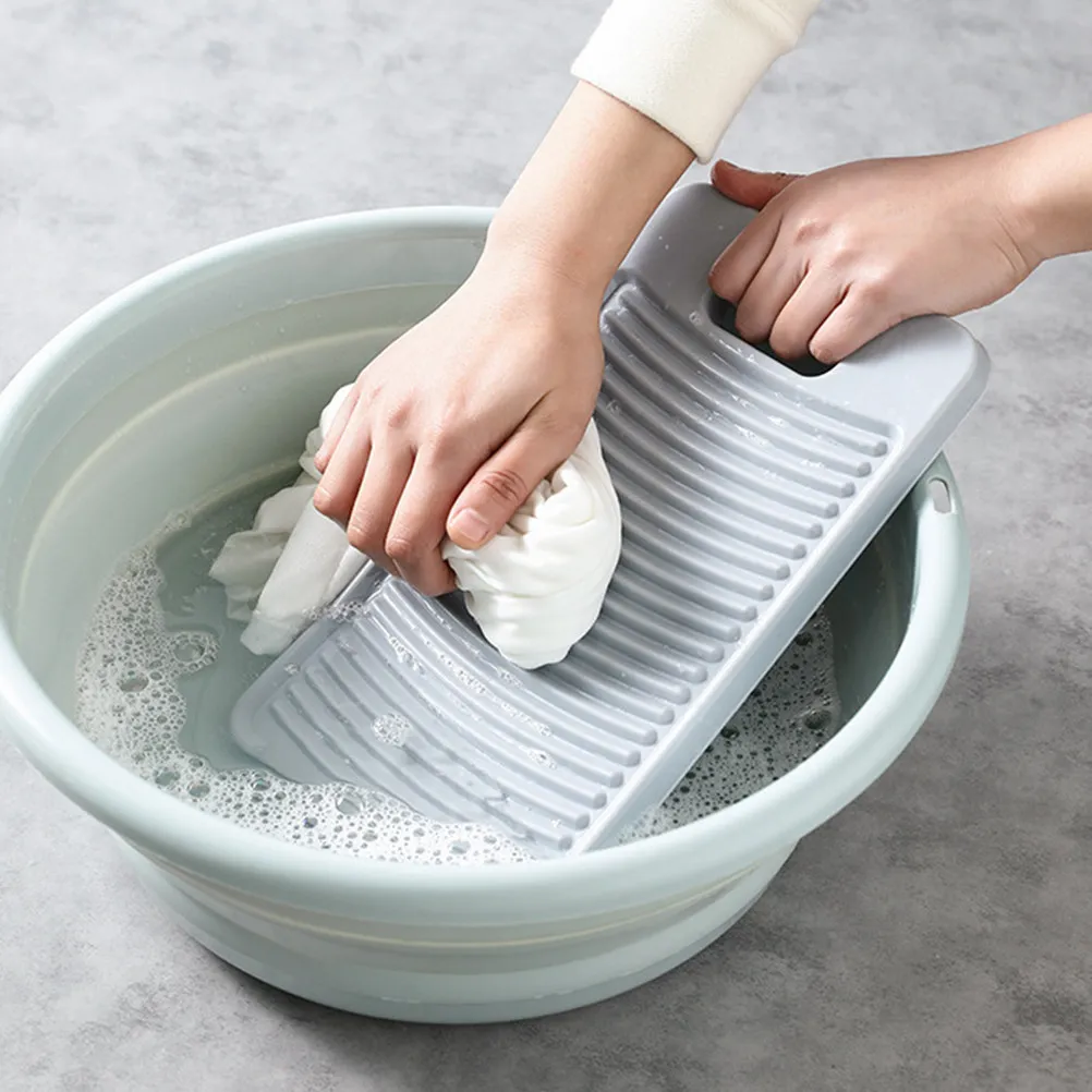 

2Pcs Small Portable Washboard for Laundry Manual Clothes Washer Travel Washboard Anti-Slip Washing Board for Clothes Socks