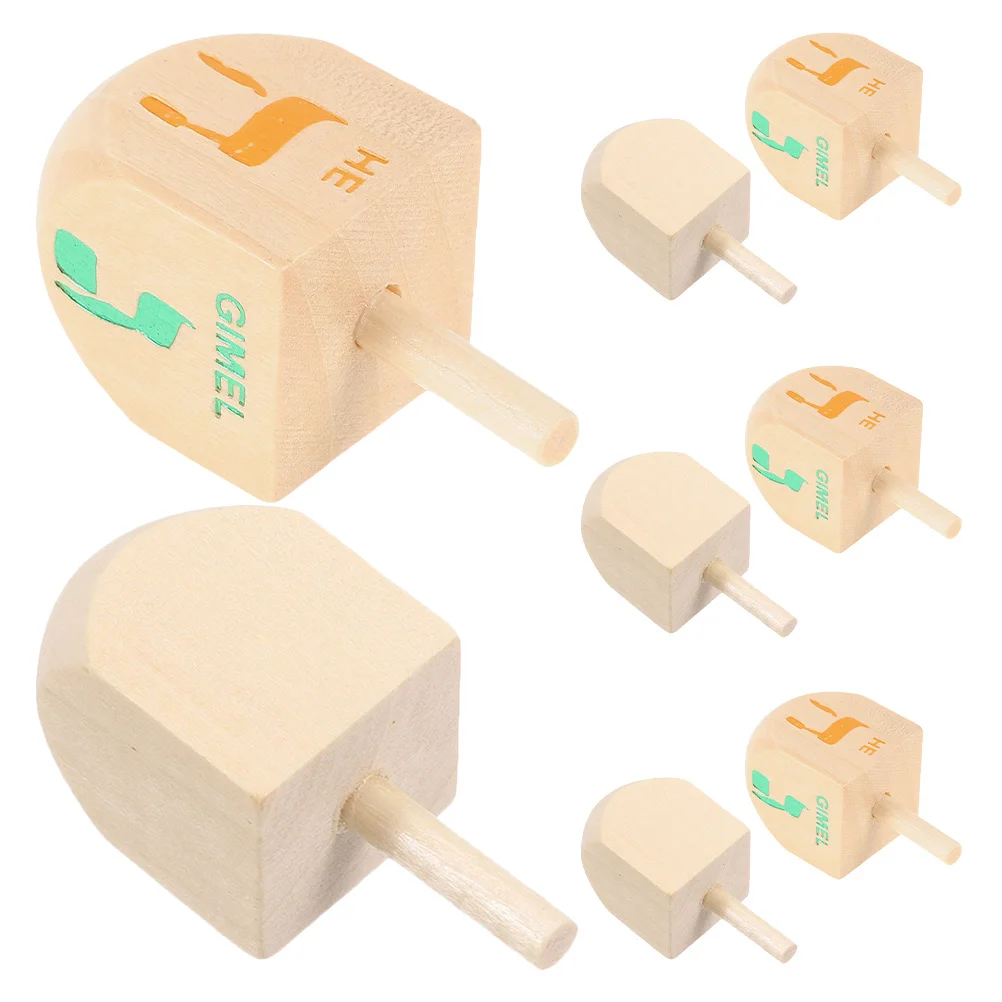 Conjunto de 8 Peças de Dreidel de Madeira para Crianças, Jogo Educativo de Coordenação Mão-Olho, Habilidade Motora Fina
