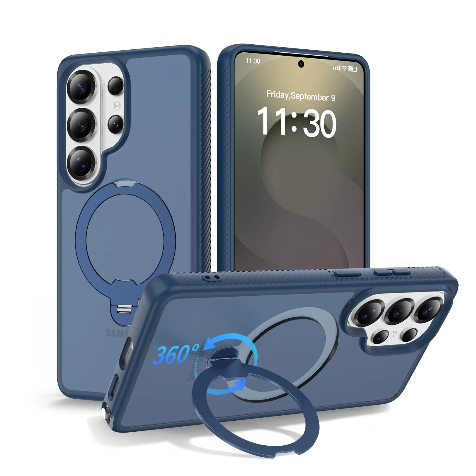 360 Ring Rotating Magnetic Stand Case For Samsung Galaxy S26 Ultra Plus Holder Wireless Plastic Shockproof Lens Protect Cover