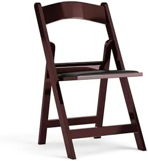 Flash Furniture Hercules™ Series Folding Chair - Red Mahogany Resin \u2013 1000LB Weight Capacity Comfortable Event Chair - Ligh