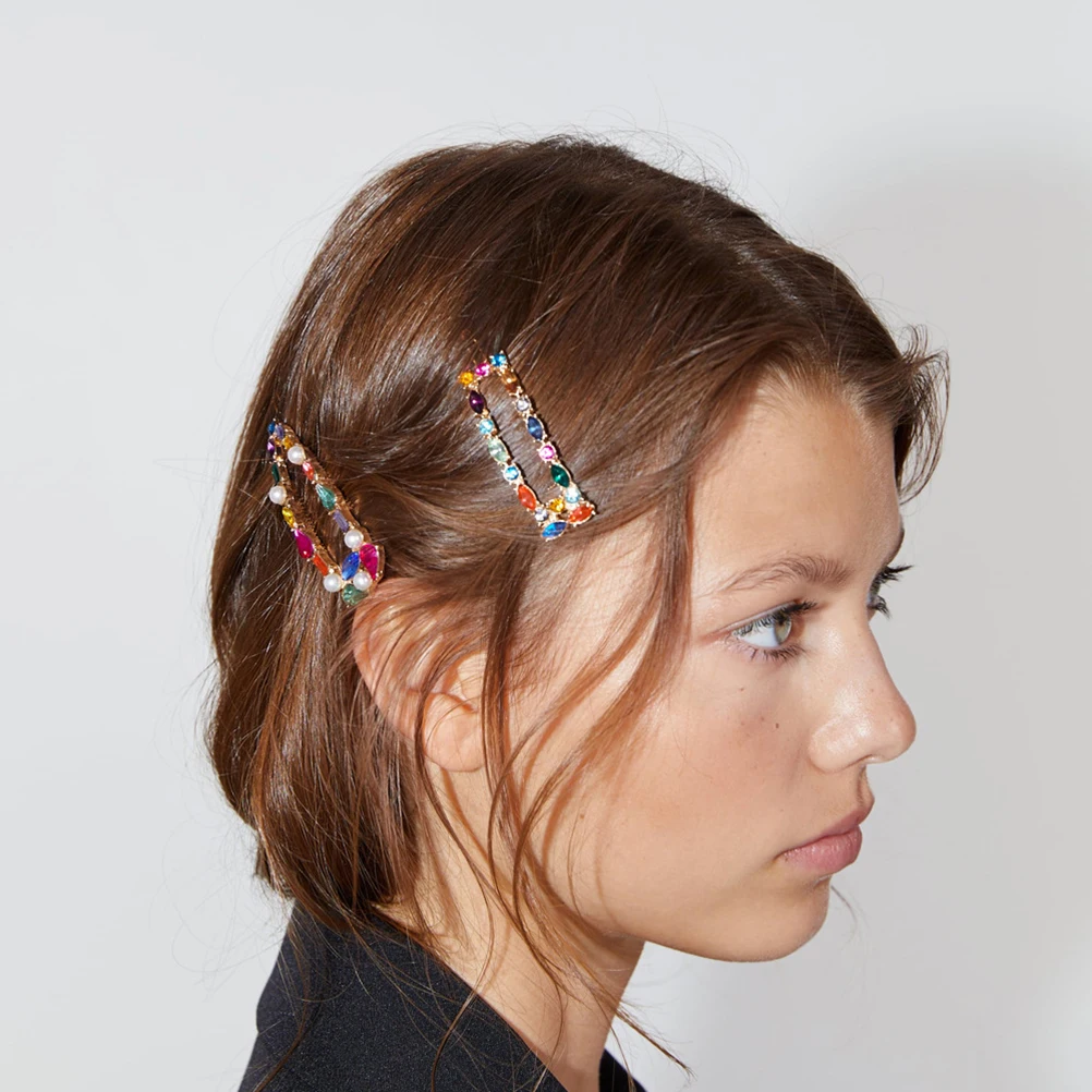 

1pc Unique Rhinestone Hair Clip Decorative Bang Clip Stylish Bobby Pin For Wedding Party