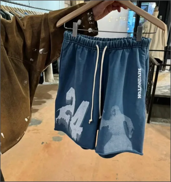 

Top quality RRR123 Fashion slogan new hip-hop European retro washed and old shorts loose casual summer five-minute pants