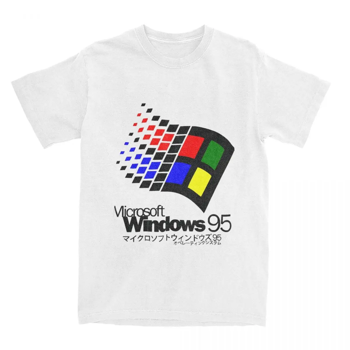 Футболка мужская с логотипом Windows95, хлопковый топ в стиле интернет, летняя уличная одежда с короткими рукавами, Повседневная рубашка с круглым вырезом, большие размеры
