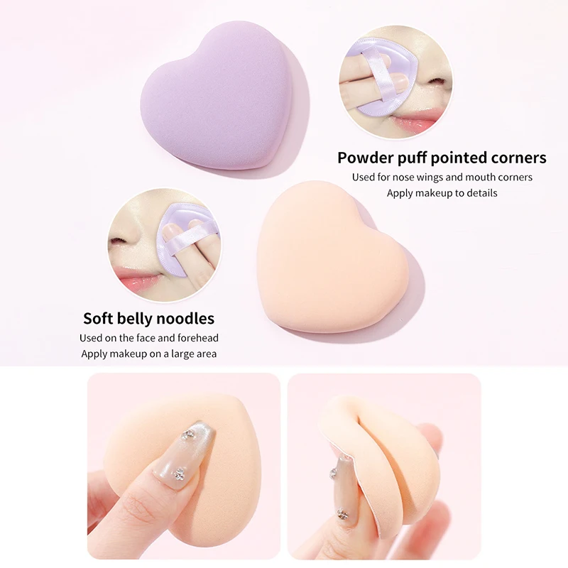 Heart-Shaped Soft Cotton Candy Powder Puff Smooth Makeup Sponge Powder Liquid Foundation Concealer Cream Velvet Cosmetics Puff