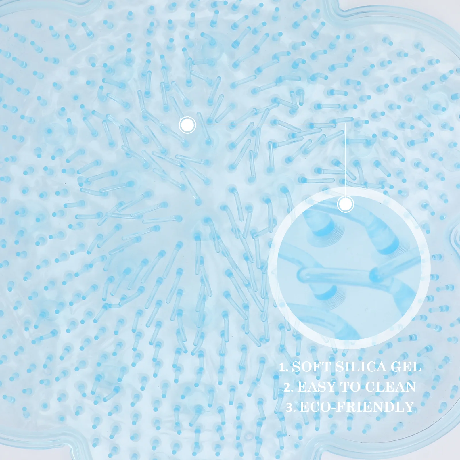 

Bath Room Massage Foot Non Skid Eco Friendly Shower Floor Mat Odorless Flexible Anti Slip Bath Mat Smooth Surface Blue