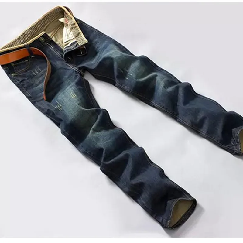 Jeans Denim per uomo pantaloni dritti Slim Jeans firmati Micro elasticizzati per Jeans larghi maschili con tasca Streetwear uomo