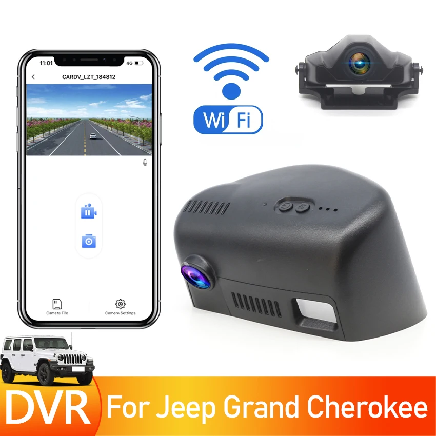 Car DVR Wifi Camera UHD 4K Dash Cam Video Recorder Original For Jeep Grand Cherokee WK2 2015 2016 2017 2018 2021 Control by App