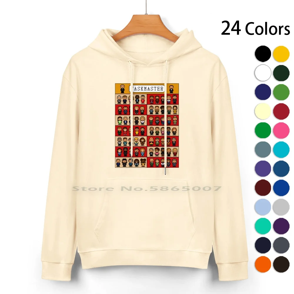 

Pixel Art Taskmaster Series 1-14 Design New. Pure Cotton Hoodie Sweater 24 Colors Pixel Art Comedy Taskmaster Magnet 8 Bit 100%