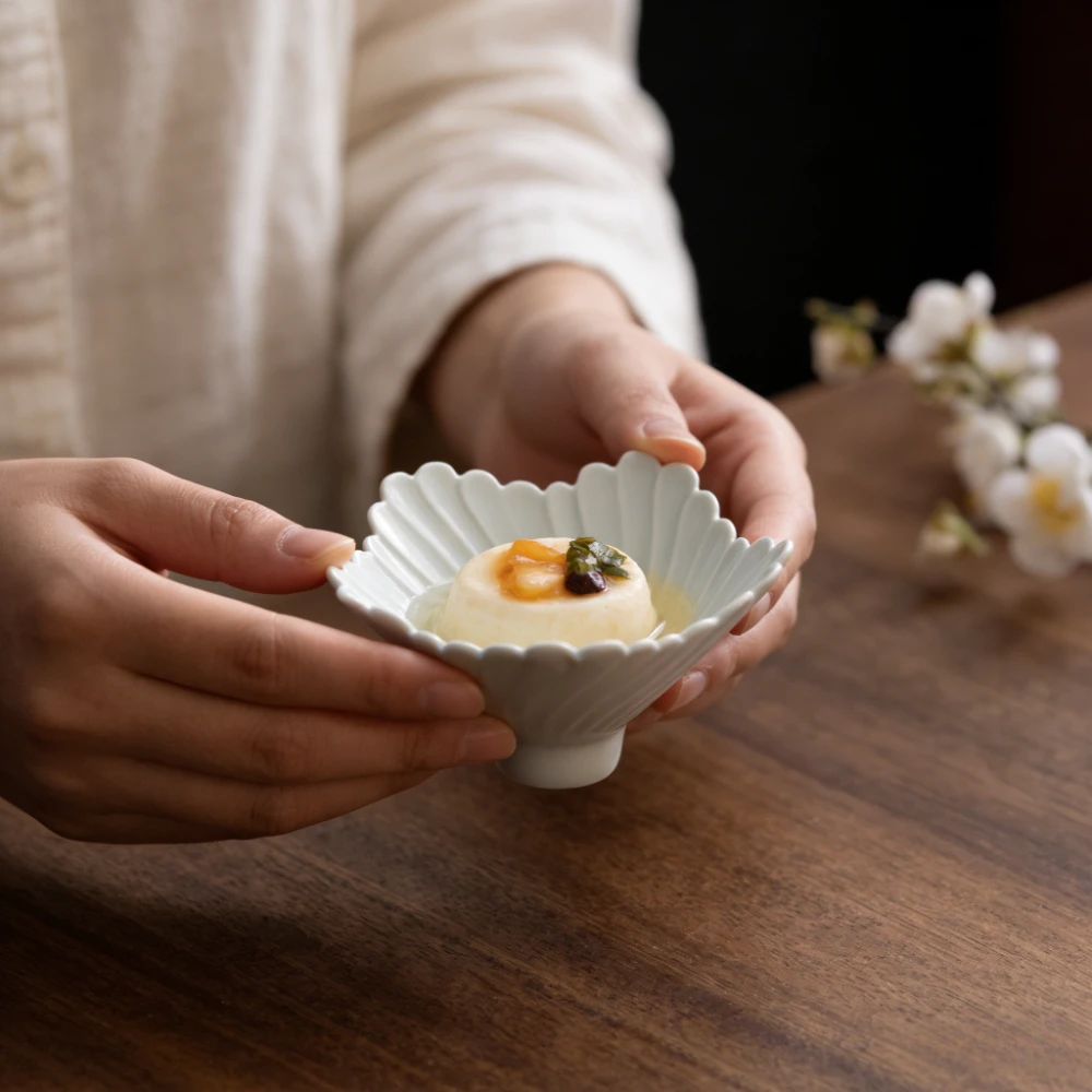 

Современная минималистичная керамическая чаша с цветочным узором, домашняя глазурованная фарфоровая посуда, высокое эстетическое качество