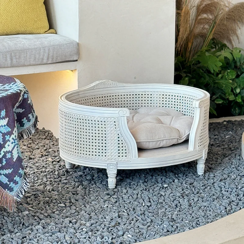 

Sofa Or Bed For Pets Ariny Made From Mahogany Wood White Distressed Color