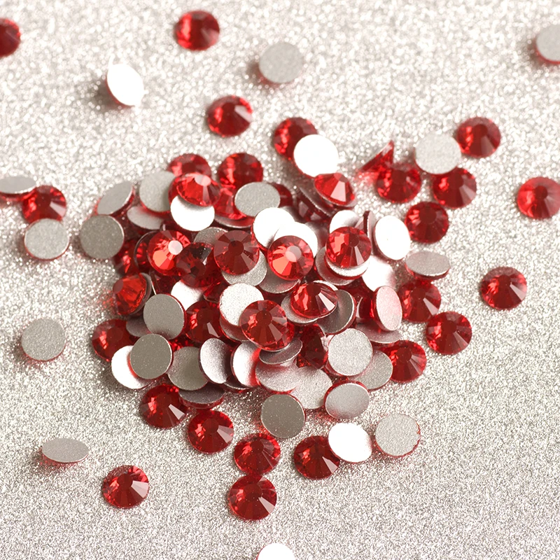 PUBRILEX SS3-SS30 Light Siam Glas-Nagelsteine Flache Rückseite Runde Kristall-Applikation Strass für Kleider- und Nagelkunstdekoration – Detail 1