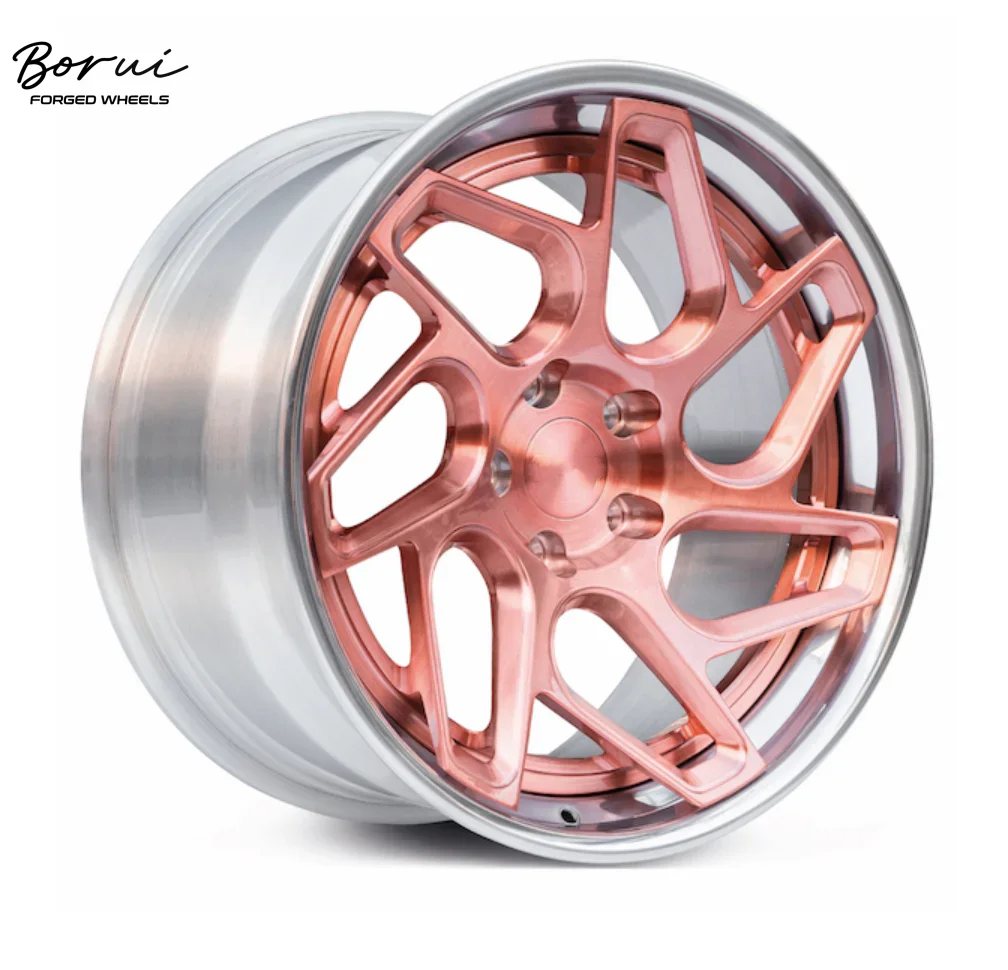 Borui Forged Wheels Racing Car Wheels 18-24 Inch Gold Chrome Mesh Design Customizable Color 19-23 Inch Wheels