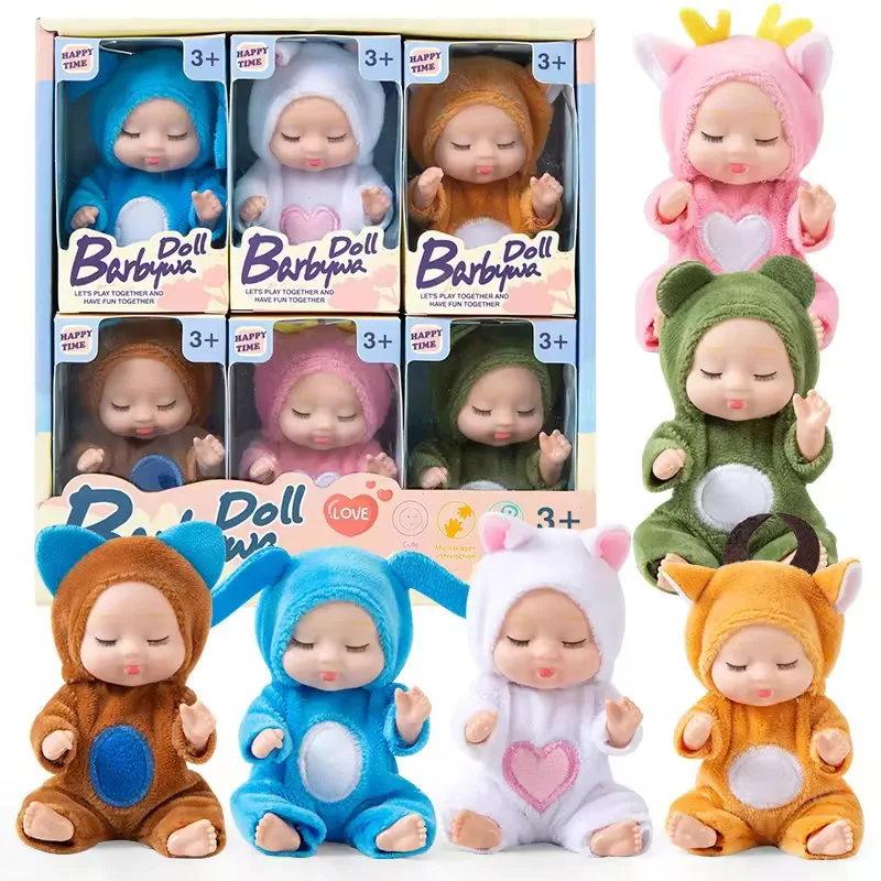 4-inch mini herboren pop simulatie babypop wasbare dierenkleding BJD pop Pasen Kerstmis verjaardag pasgeboren cadeauset doos