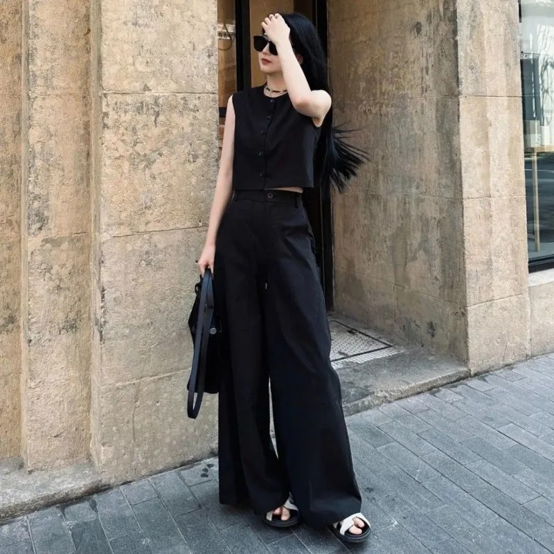 Single /Pant Sets, Summer New Fashion and Thin Foreign Top, Casual Temperament, High-end Pants Two-piece Set, Trendy Women，loose