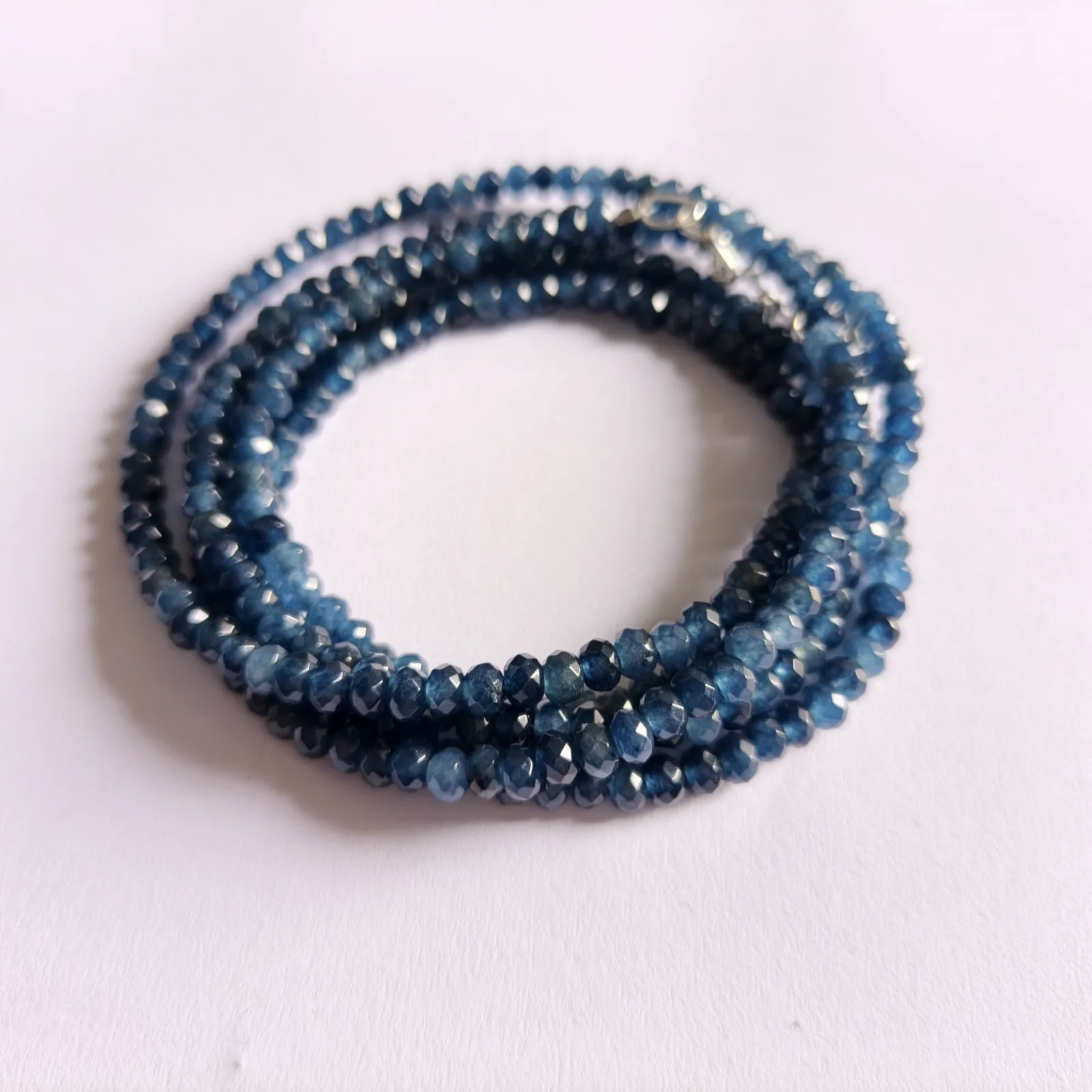 

4mm Natural Sapphire Beads Blue Gemstone Beads, Faceted Rondelle Sapphire Beads