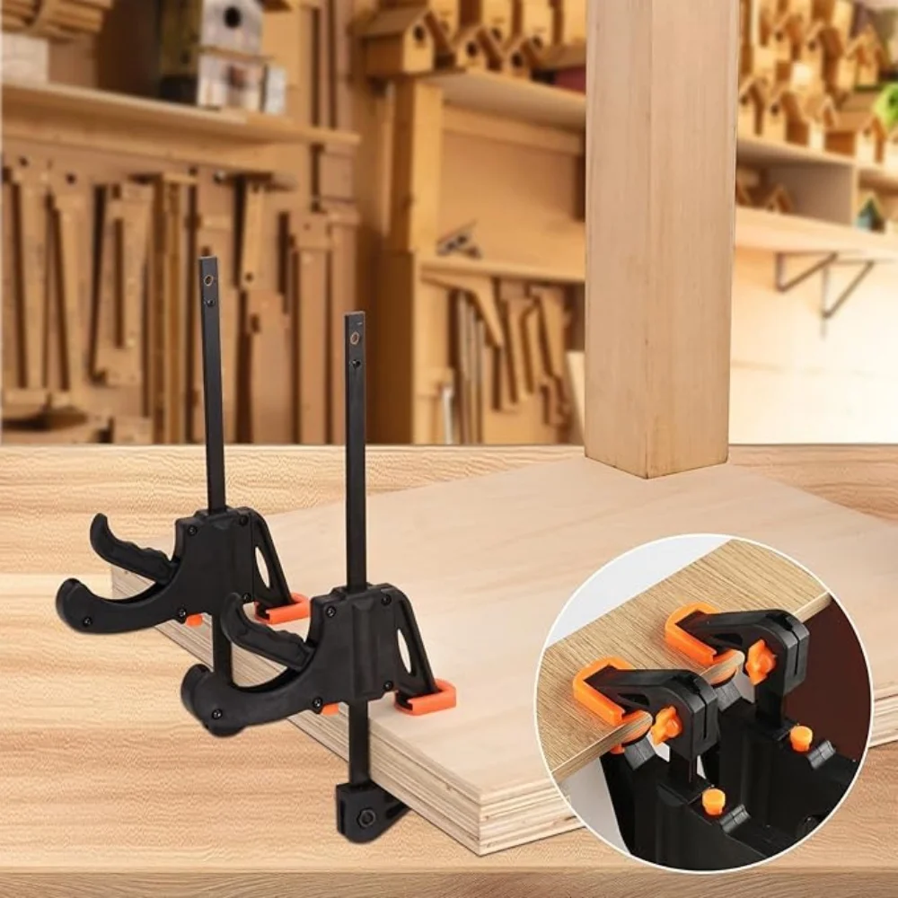 4 Inch Orange Quick Grip F Bar Clamp Set One Handed Quick Release Ratchet Clamps Woodworking DIY Cabinet Carpentry Fixing Tool
