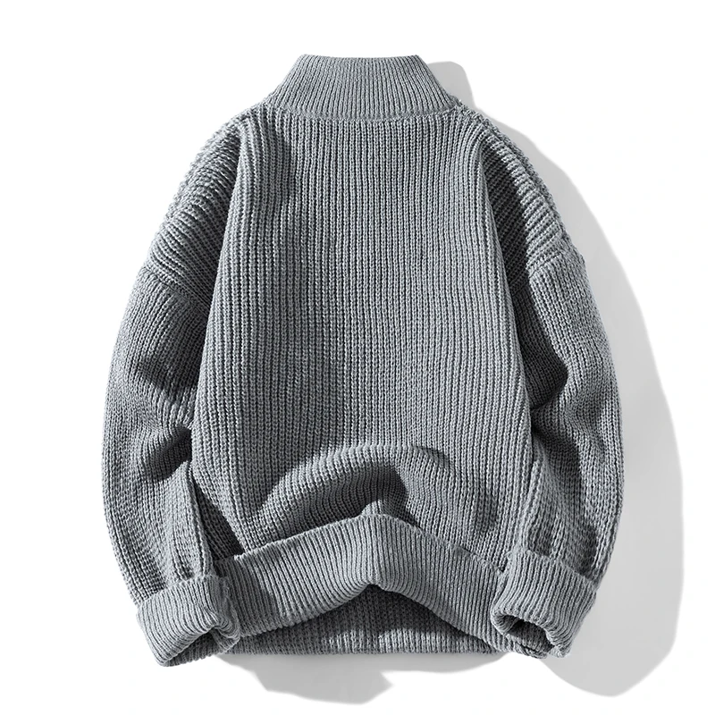 Meia zip camisola cor sólida 2025 outono inverno das mulheres dos homens nova manga comprida camiseta moletom gola alta camisola de malha