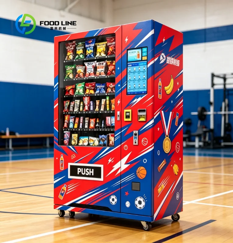 Snack Beverage Vending Machine, Refrigerated Type Multiple Payment System Coin Cash Credit Card QR Code Scanning Function