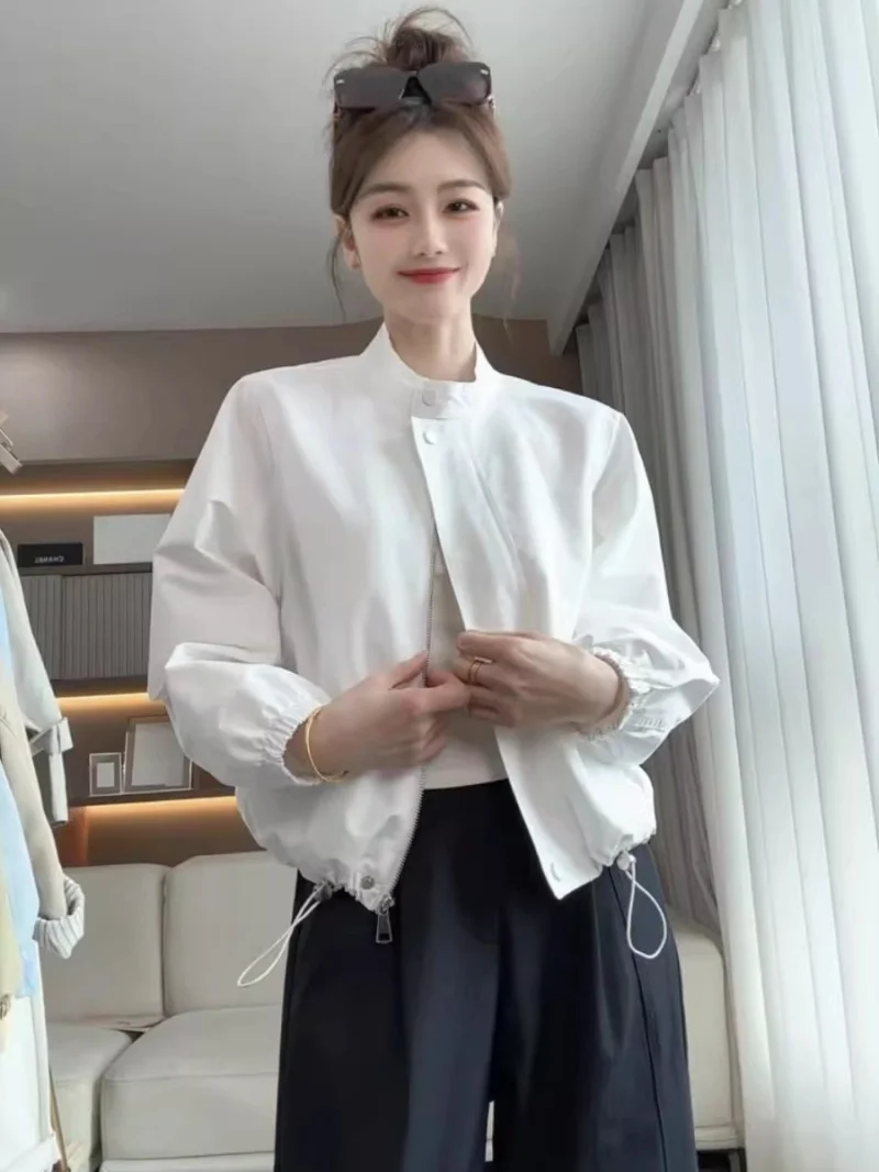 

Women's Spring 2026 Baseball Collar Short Jacket | Loose Fit Casual Coat Top Trendy Y2K Outerwear J426
