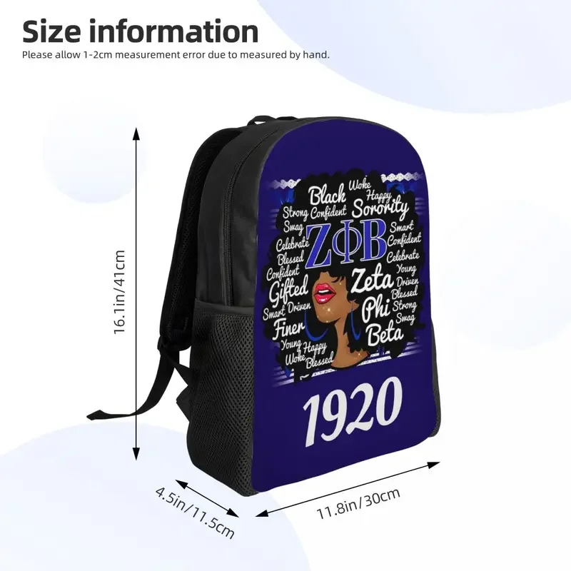 Zeta Phi Beta Laptop Backpack Women Men Casual Bookbag for College School Students Bags