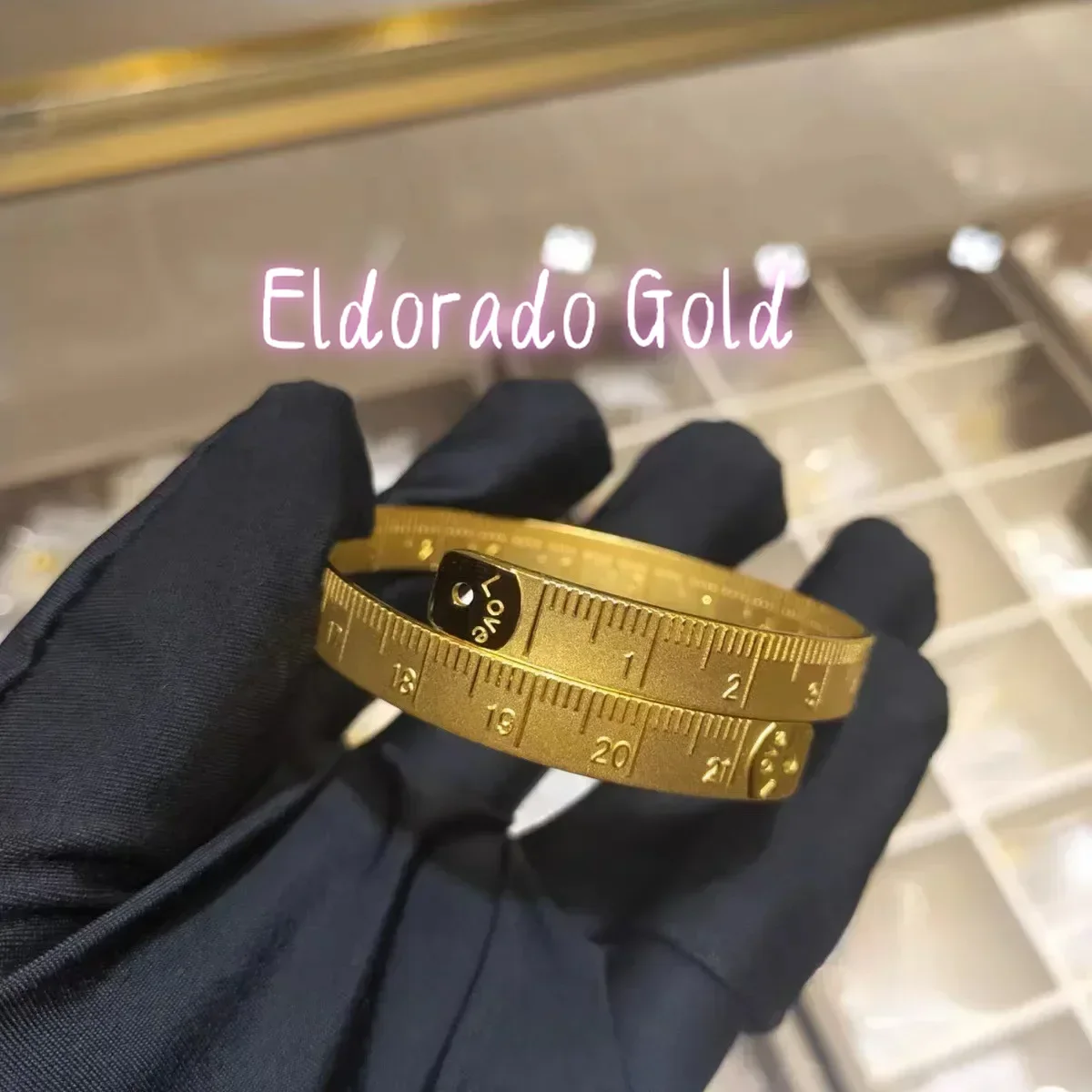 

Eldorado Gold 9999 real gold 24K Love in close bracelet love measure bracelet open bracelet