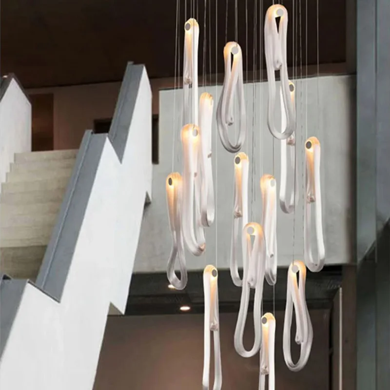 

French-style LED milky white ceiling glass chandelier, dimmable, suitable for living room interior lighting, metal lustre